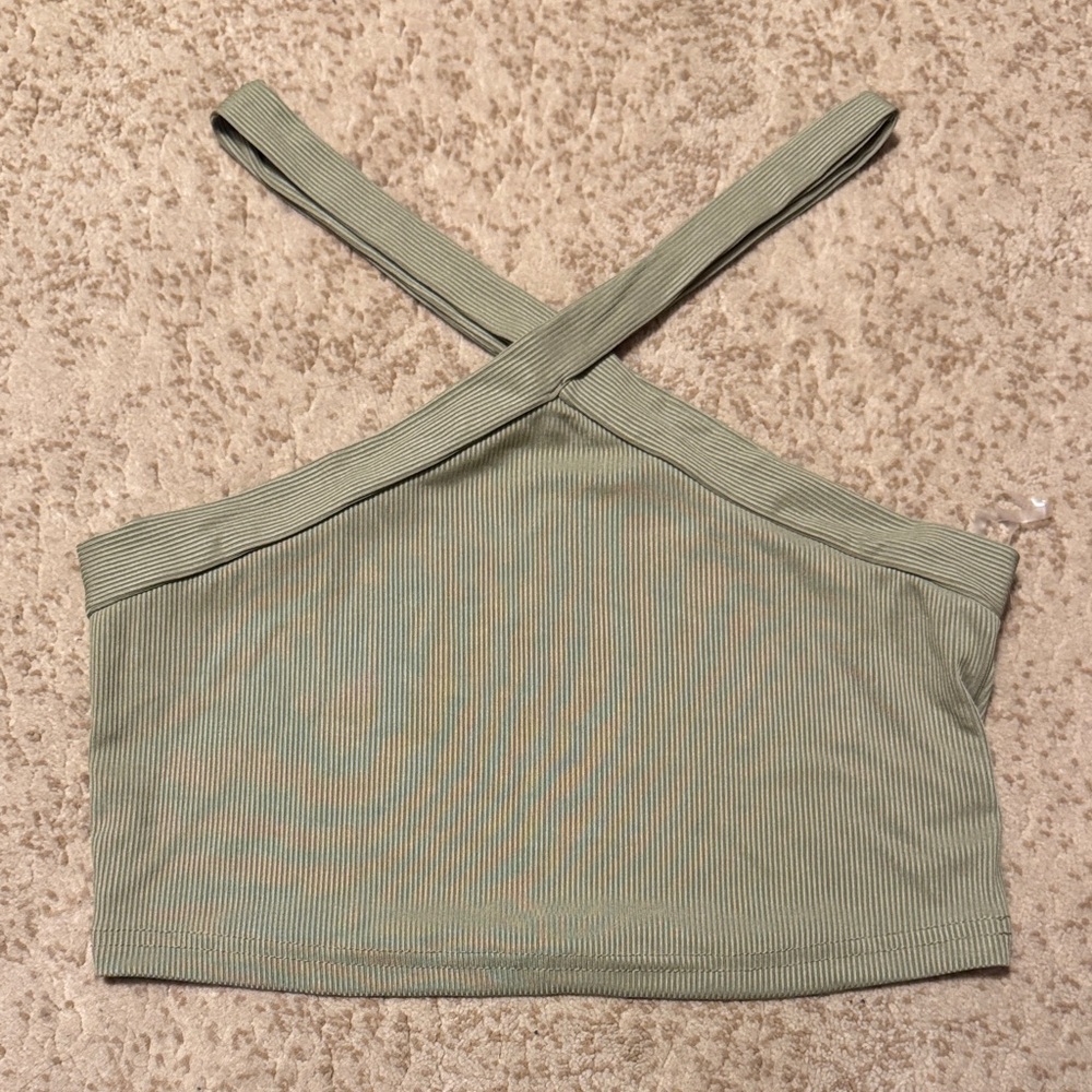 SHEIN Olive Ribbed Top
